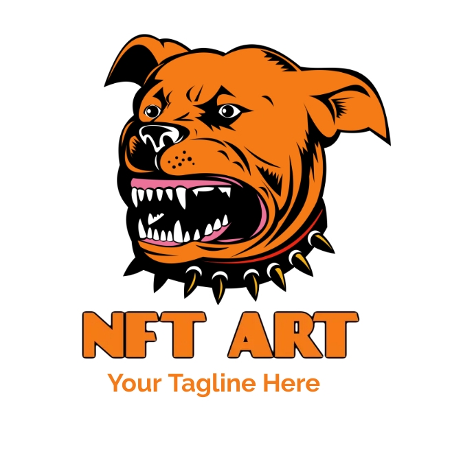 dog nft art logo design dog logo dog nft template