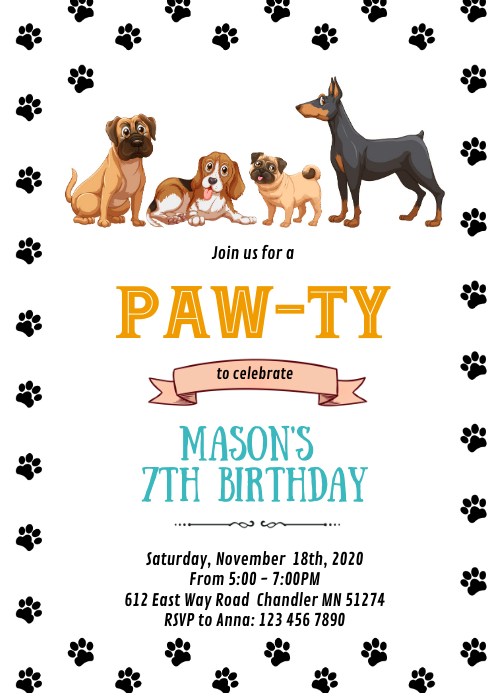 Dog Birthday Party Invitations