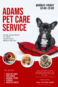 Dog Pet care wash service flyer template Poster