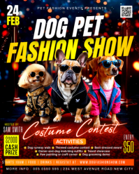 Dog Pet Fashion Show runway catwalk costume contest  event invitation flyer template online poster I Instagram Portrait