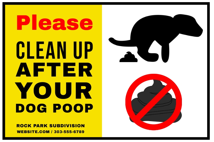dog poop cleaning sign Template | PosterMyWall