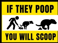 dog poop yard sign Tuinbord template