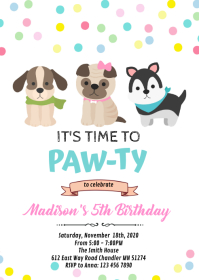 16 200 Dog Birthday Invitation Customizable Design Templates Postermywall