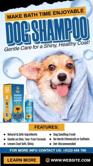 Dog Shampoo Ads รีลบน Instagram template