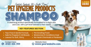 สีขาว Pet Shampoo Изображение, которым поделились на Facebook Template