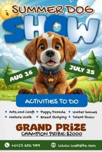 Blanco Summer Dog Show Plakat Template