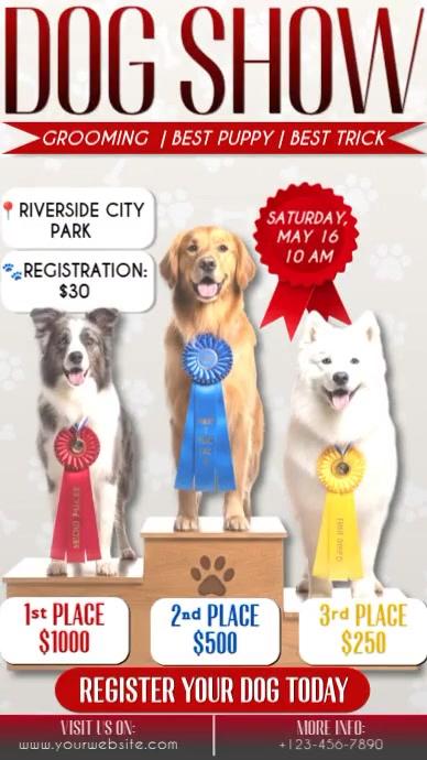 Dog Show Competition Flyer Ad Animated Template | PosterMyWall