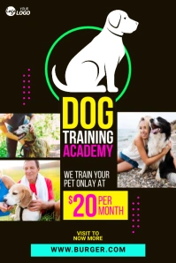Dog Training Center Template Cartel de 4 × 6 pulg.
