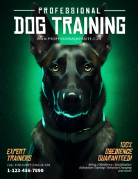 Green Animated Dog Training Class Video Flyer template