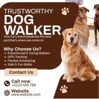 Dog Walker โพสต์บน Instagram template