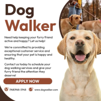 สีขาว Dog Walking Service Publicación de Instagram Template
