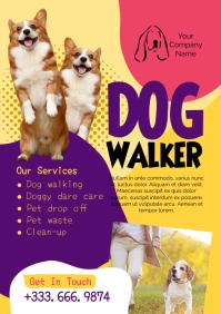 Dog Walker Flyer A5 template