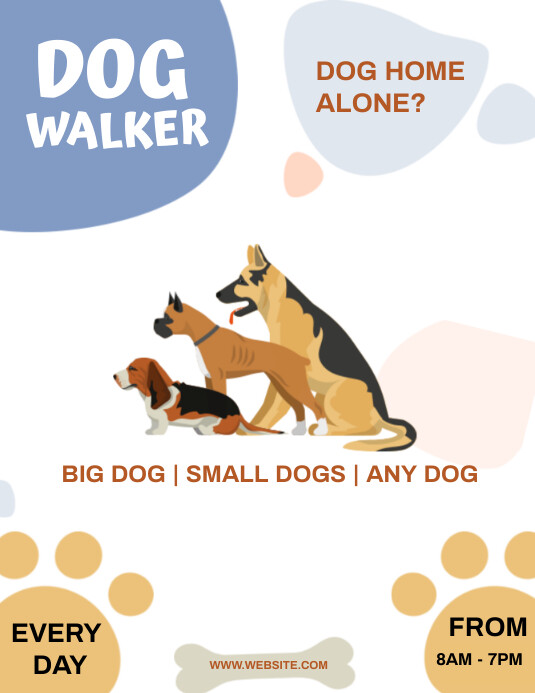 Dog Walker Flyer Template Dog Walker Flyer Template