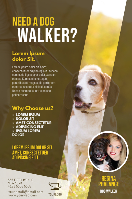 Copy of dog walker flyer template Copy of Dog Walker Flyer Template | PosterMyWall