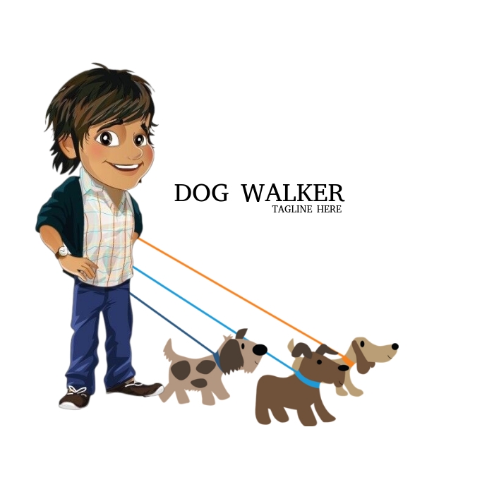 Dog walker Logo Logotipo template