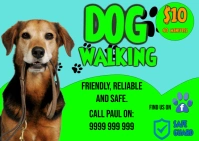 Dog Walking Cartolina template