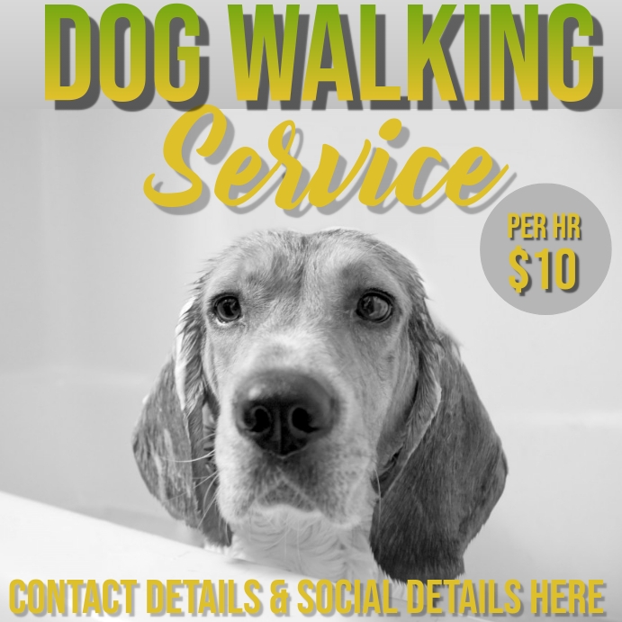 Dog Walking Template PosterMyWall dog-walking-template-postermywall