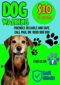 Dog Walking A5 template