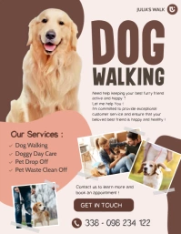 dog walking flyer services advertisement template