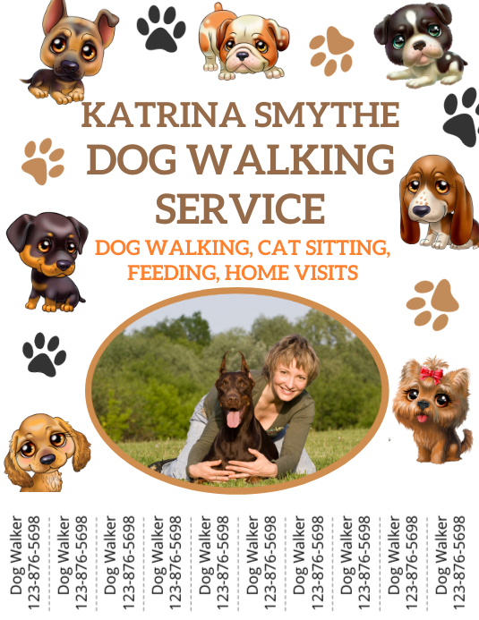 Dog Walking Flyer Template Pamflet (VSA Brief)