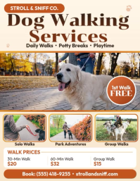 White Dog Walking Services Folder Template