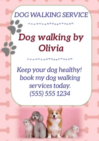 Dog Walking Services Poster A5 template
