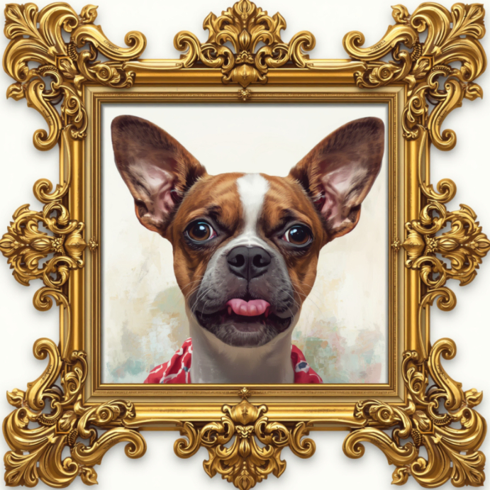 Dog wall frame decor | baroque dog picture frame design | dog picture ...