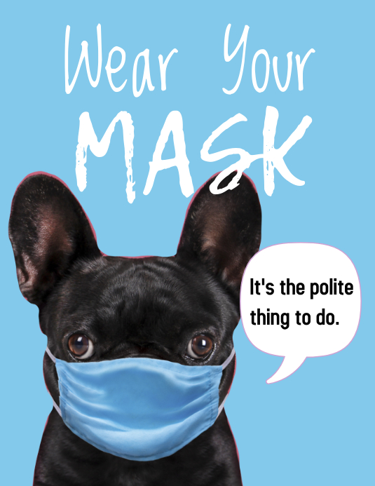 Dog with Covid Mask talking Ulotka (US Letter) template