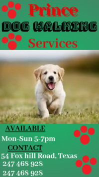 Green Dog Walking Services WhatsApp Status Template
