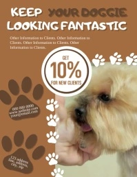 Doggie Parlor / Grooming Flyer Template Volante (Carta US)