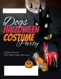 Dogs Halloween Costume Party  Flyer Pamflet (VSA Brief) template