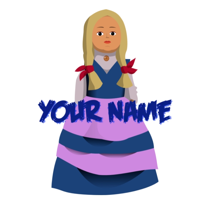 Doll name, Doll logo, Dol clothes Logotyp template