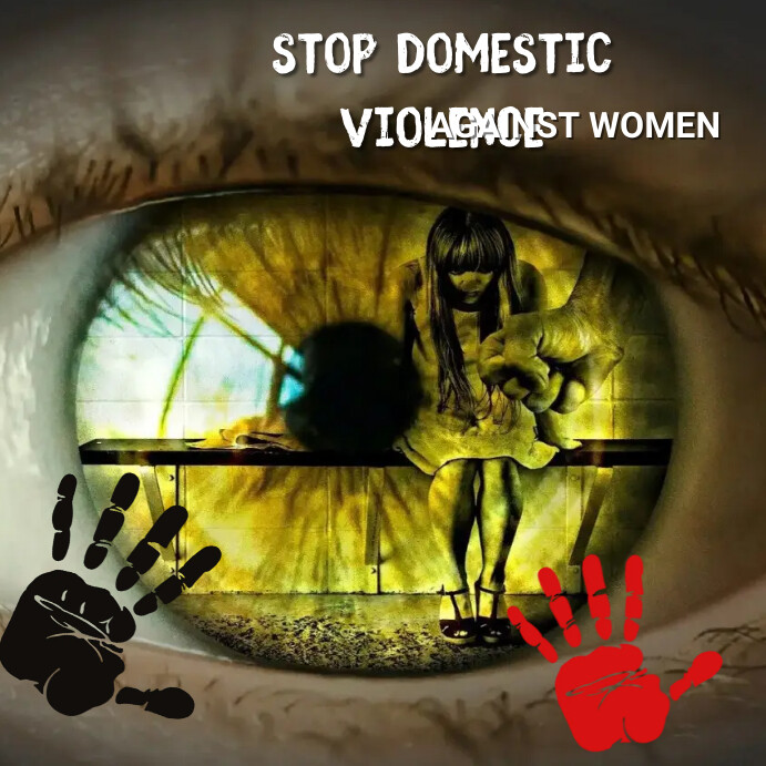 Domestic violence,stop violence, women Instagram Post template