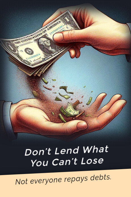 Don't lend what you can loose Poster template