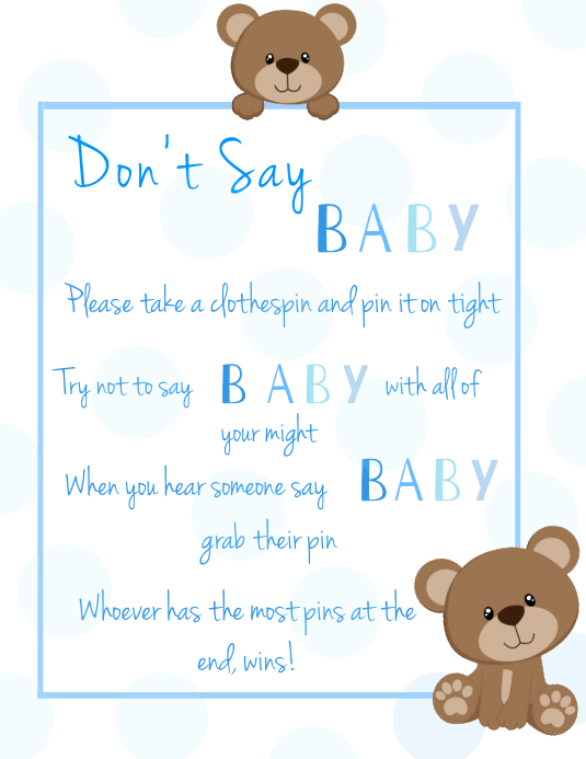 Don't Say Baby Flyer (US Letter) template