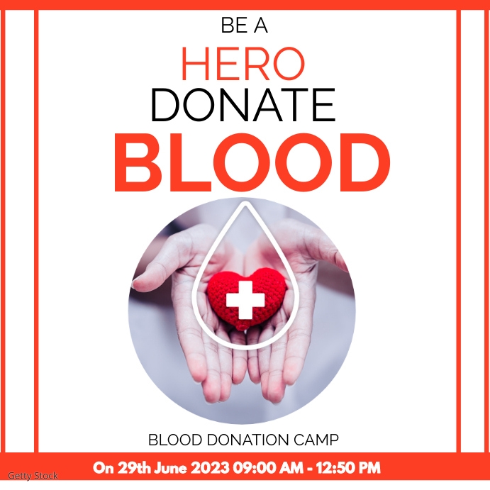 Donate Blood Poster Publicación de Instagram template