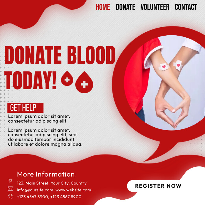 Copy of Donate Blood Template | PosterMyWall