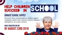 Donate School Supply Facebook Cover Video Facebook-omslagvideo (16: 9) template