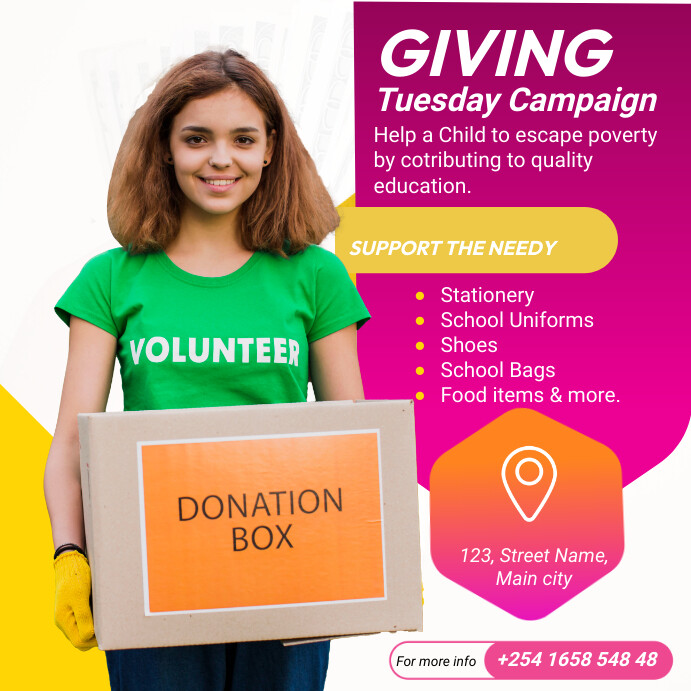 Donation Giving Instagram Post Template PosterMyWall Donation Giving Instagram Post Template PosterMyWall