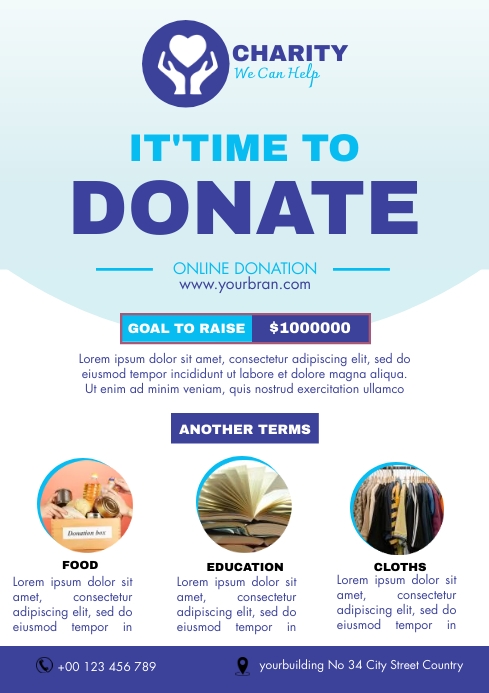 Sample Design Donation donation Template | PosterMyWall