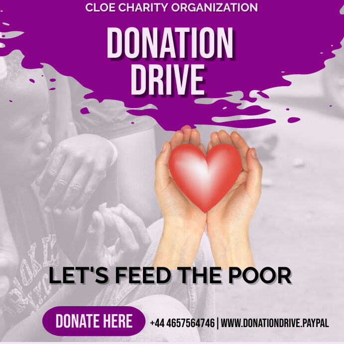 Contribution Drive. Sample Donation drive Templat | PosterMyWall