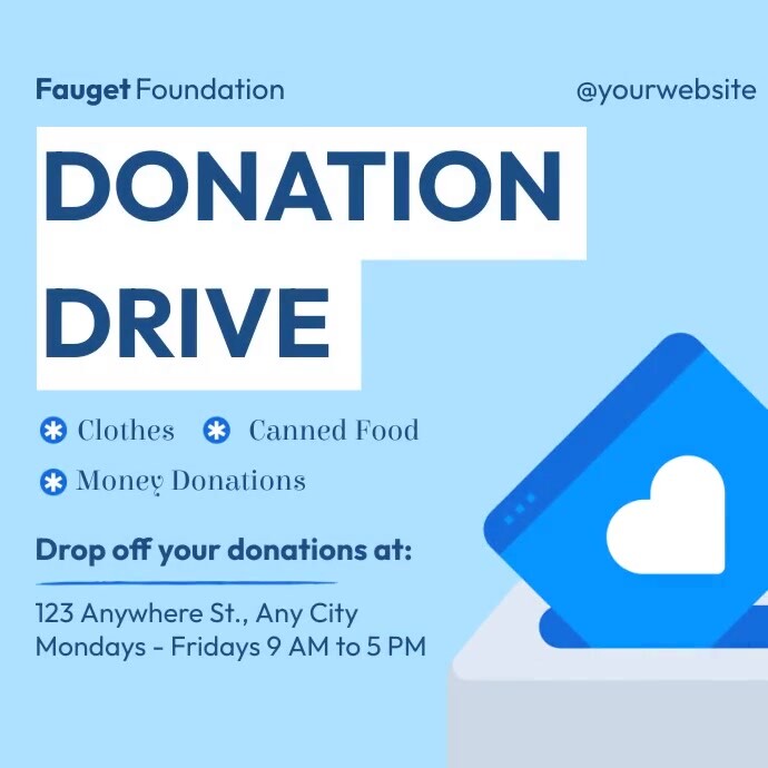 Contribution Drive. Sample Donation Drive Template | PosterMyWall