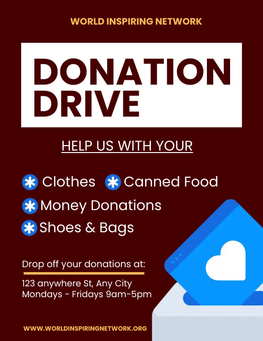 Donation Flyer Template PosterMyWall