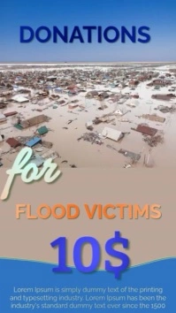 donation for flood victims Digitalt display (9:16) template