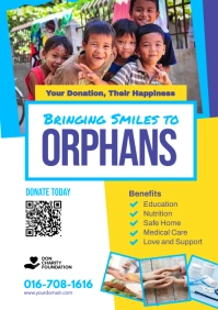 Donation for orphans flyer poster A4 template