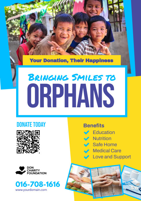 Donation for orphans flyer poster Template | PosterMyWall