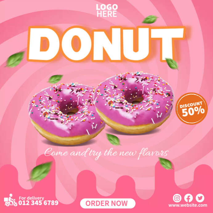 Donut Add Donut Ads Template | PosterMyWall
