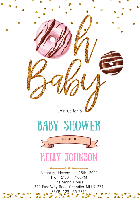 undangan donat baby shower templat  postermywall