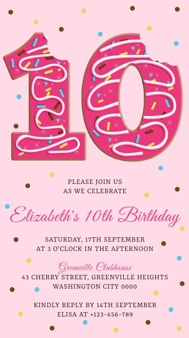 Donut Birthday Invitation Instagram Story template