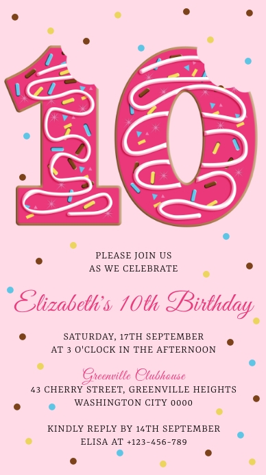 Donut Birthday Invitation Instagram-verhaal template